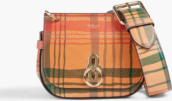 Mini Amberley checked pebbled-leather shoulder bag