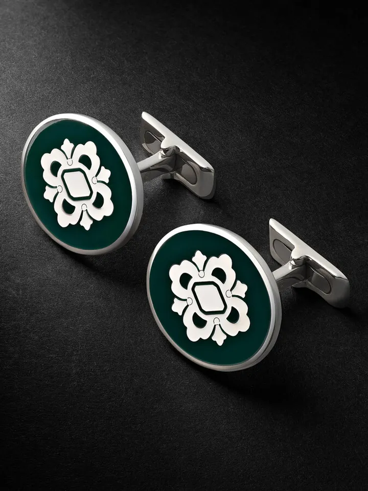 Opera Silver and Enamel Cufflinks