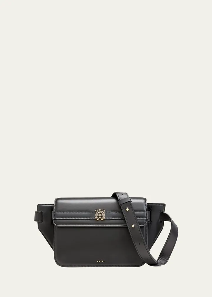 Men's MA-Logo Leather Crossbody Bag