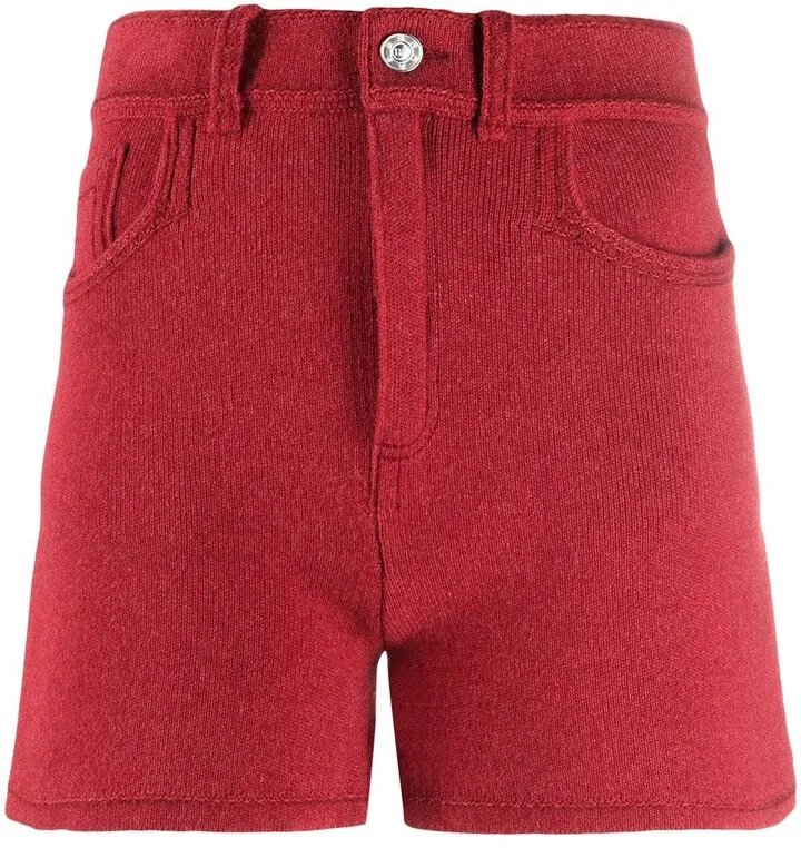 High-Waisted Cashmere-Cotton Blend Shorts