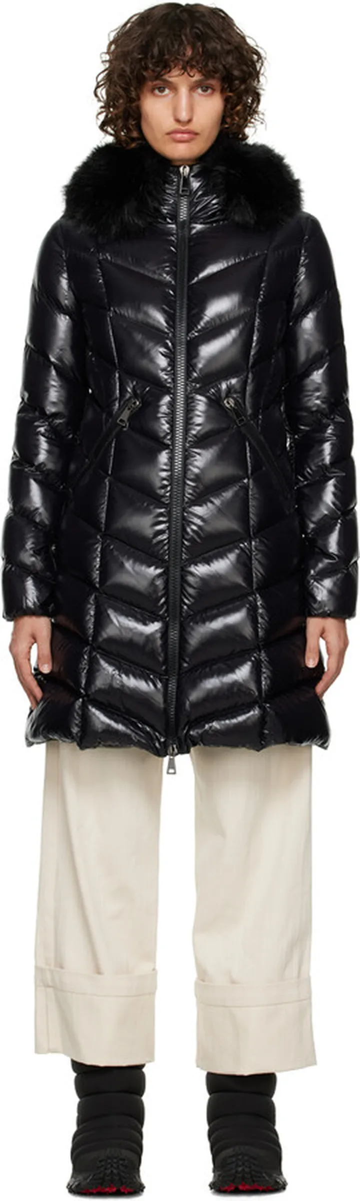 Moncler Black Fulmarus Long Down Jacket