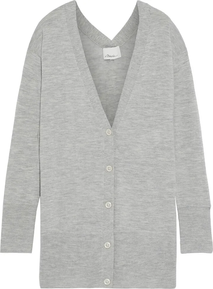 Mélange cashmere-blend cardigan