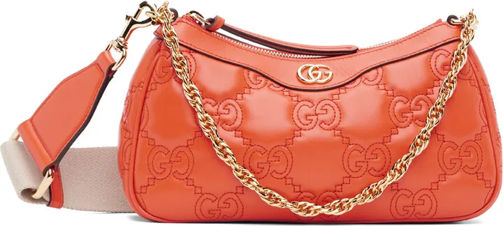 Gucci Orange GG Matelassé Shoulder Bag