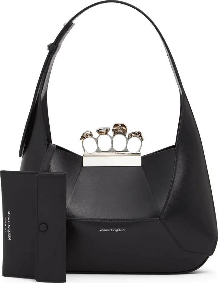 Jewelled leather hobo