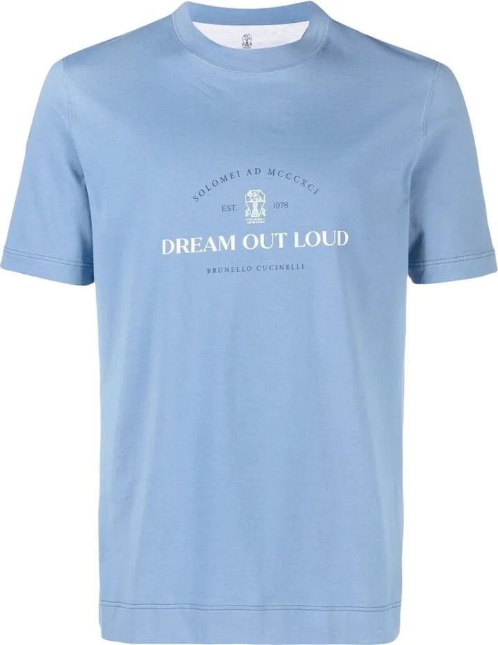 slogan-print jersey T-shirt