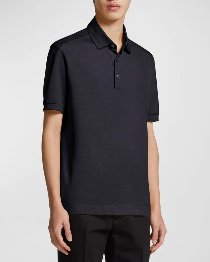 Men's Cotton-Silk Polo Shirt