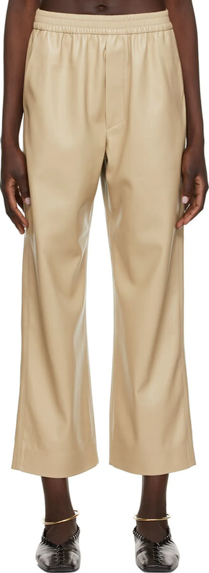 Nanushka Tan Odessa Vegan Leather Trousers