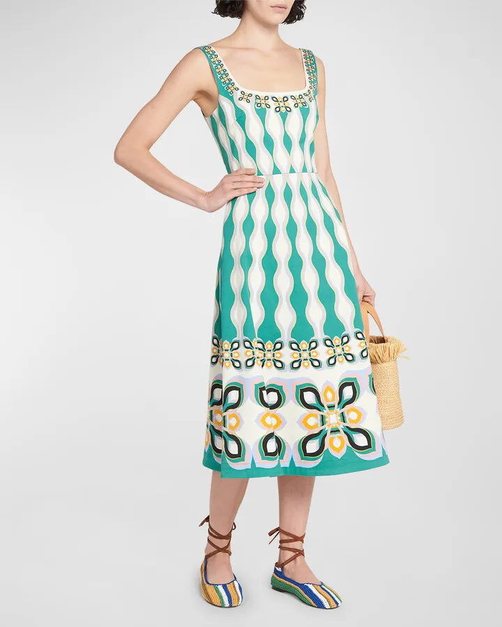 Sophia Scoop-Neck Midi Dress