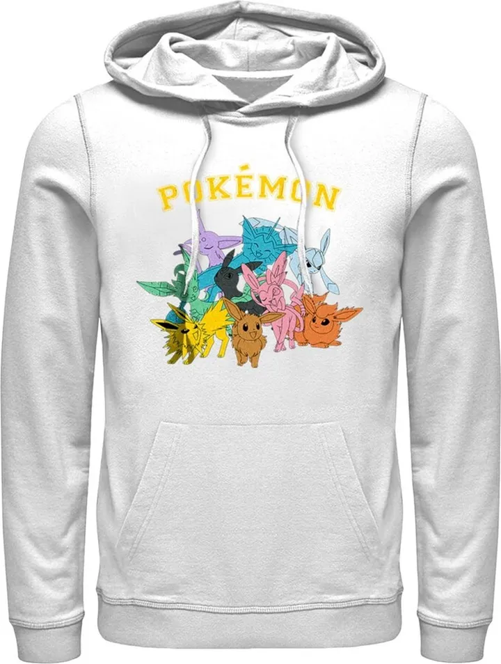 Men's Pokemon Eeveelutions Pull Over Hoodie - White - Medium