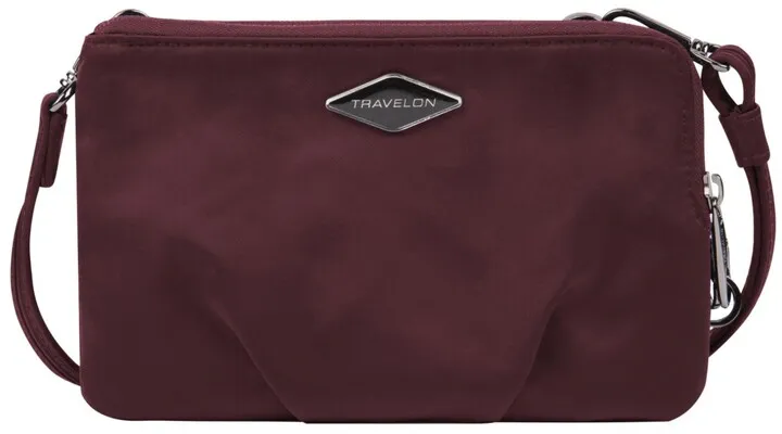 Travelon Anti-Theft Parkview Double Zip Crossbody Clutch