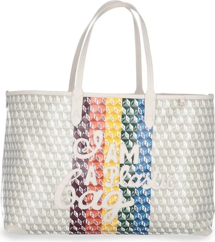 Anya Hindmarch Monogram Flocked Slogan Tote Bag
