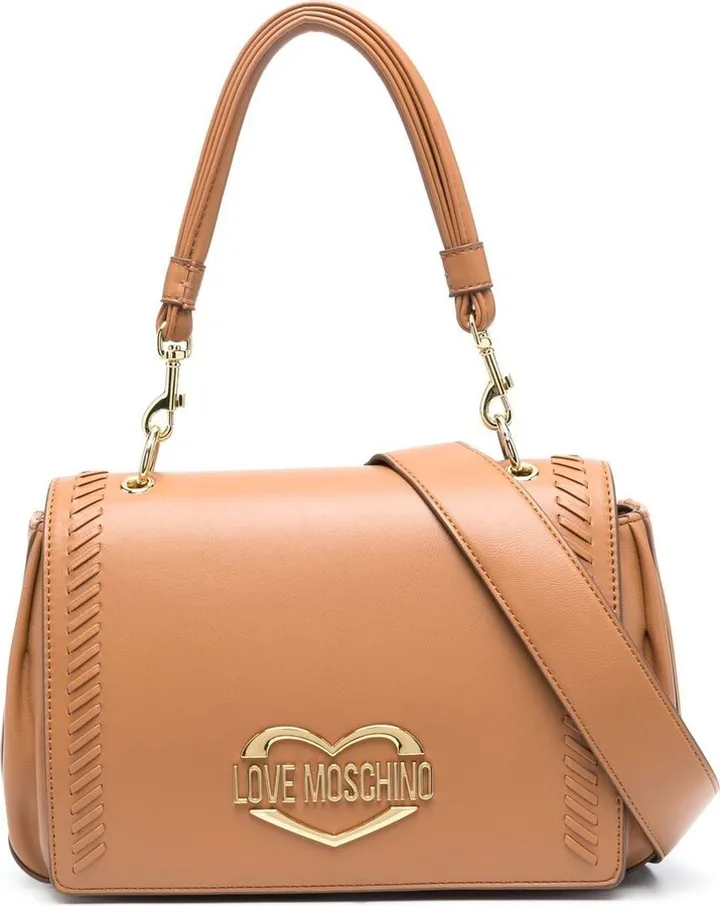 Logo-Plaque Stitch-Detail Tote Bag
