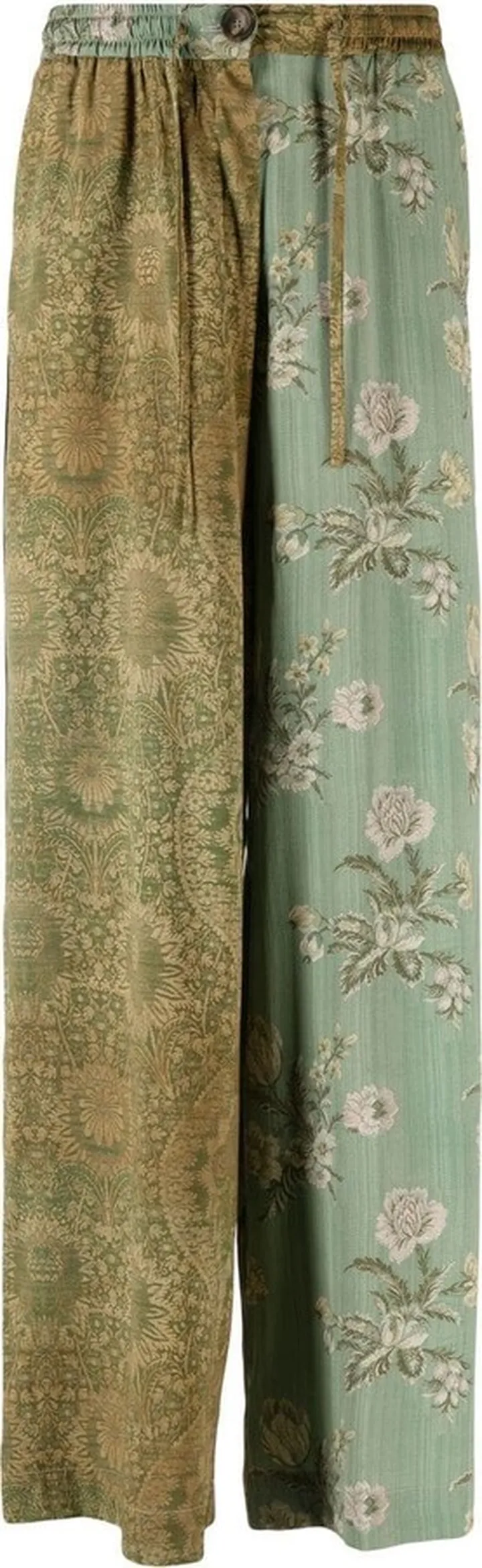 Wide-Leg Patterned Trousers