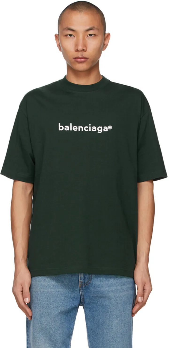 Balenciaga Green New Copyright Medium Fit T-Shirt