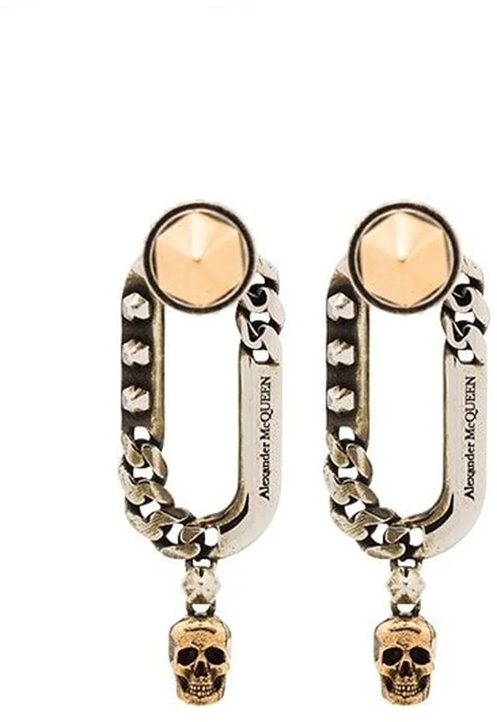 Skull Pendant Drop Earrings