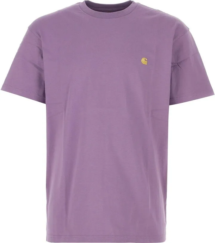 T-shirt realized in pure cotton characterized by contrasting embroidered logo on the chest.