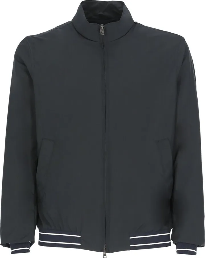 Herno Stripe-Detailed Zipped Bomber Jacket