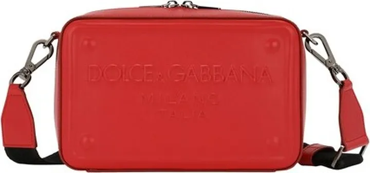 Calfskin crossbody bag with raised logo