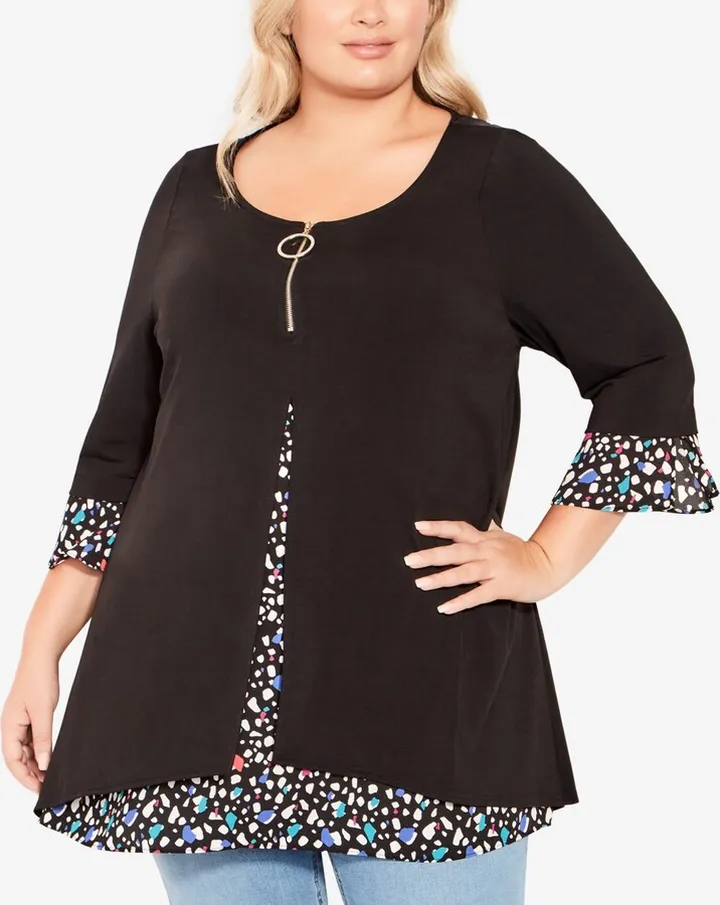 Avenue Plus Size Tara Print Tunic