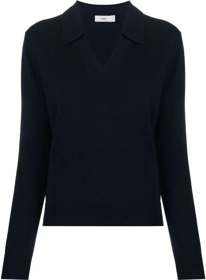 Wool-Cashmere Knitted Polo Top