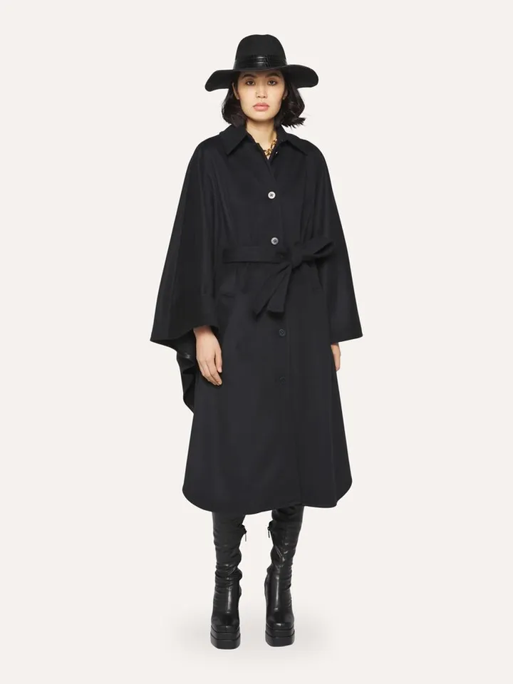 Virgin Wool Cape Coat