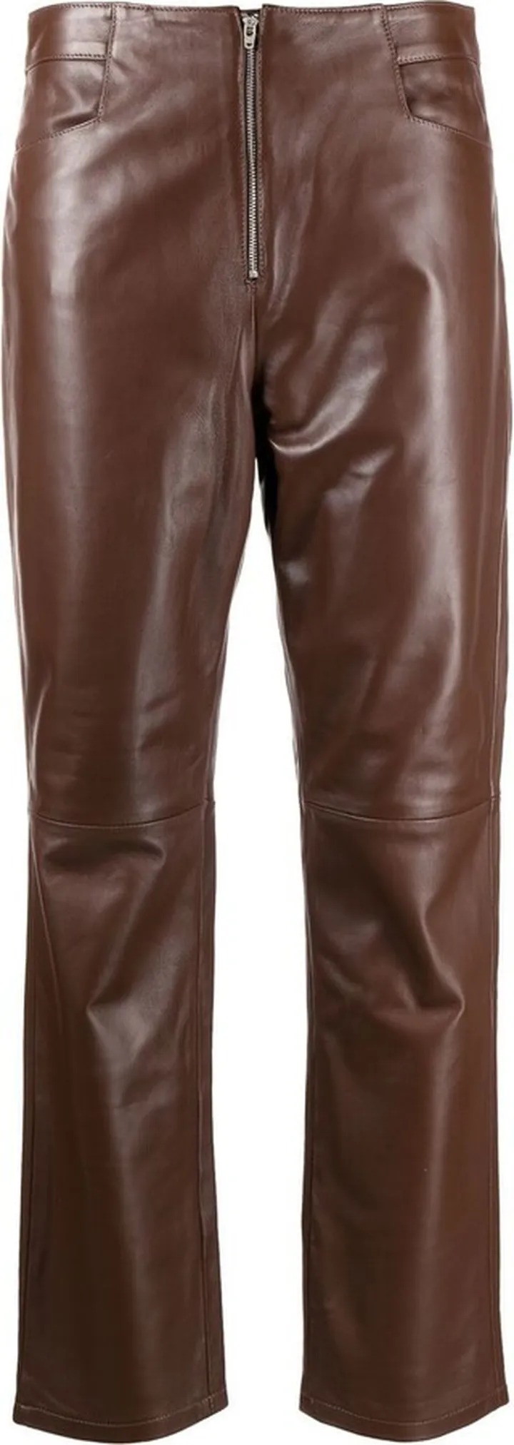 High-Waist Lambskin Trousers