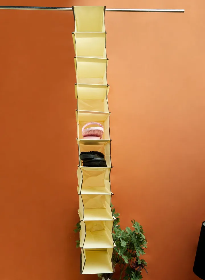 Cream Hanging Shoe Organiser