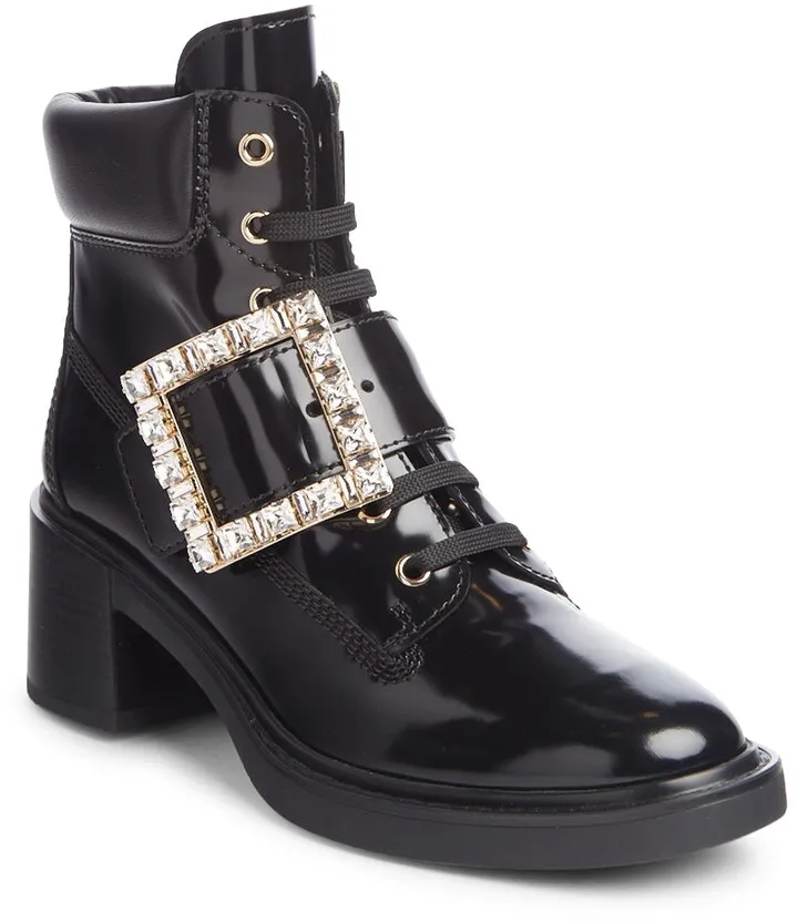 Viv Rangers Crystal Buckle Combat Boot
