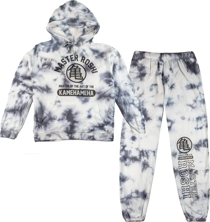 Dragon Ball Z Master Roshi Long Sleeve Hoodie & Jogger Pants Men’s Cloud Washed Combo-Large