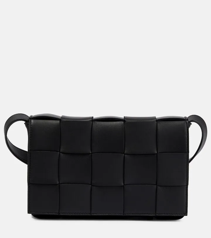 Cassette leather shoulder bag