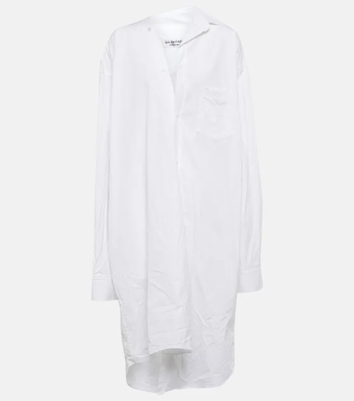 Asymmetric cotton shirt dress