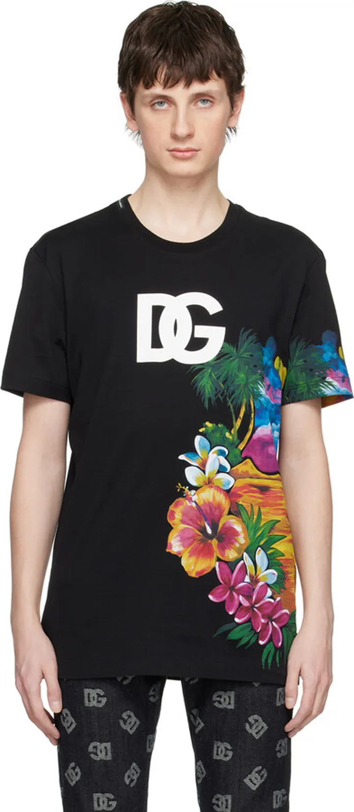 Dolce & Gabbana Black Floral T-Shirt