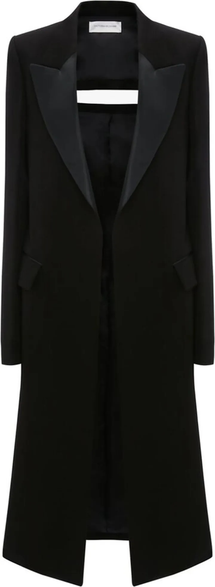 Cut Out Crombie satin-trimmed wool coat