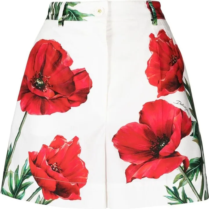 Floral-Print Cotton Tailored Shorts