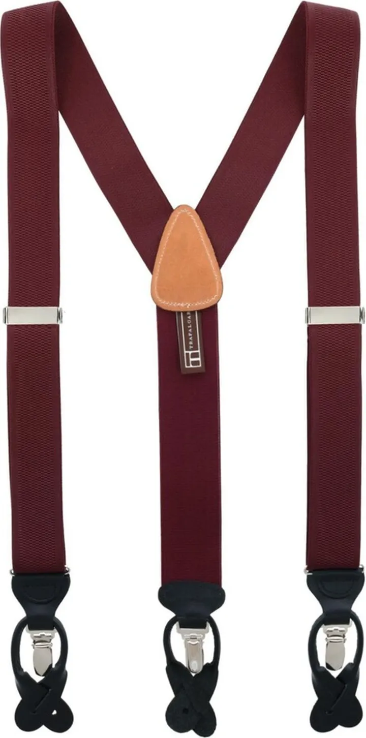 Trafalgar Classic Solid Color 38mm Convertible Suspenders