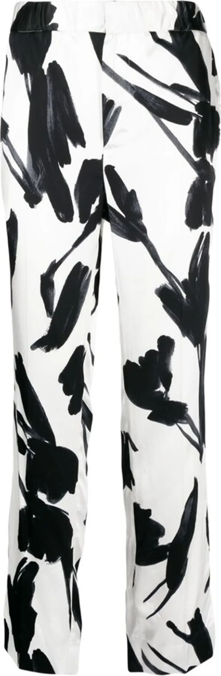 Abstract-Print Straight-Leg Trousers