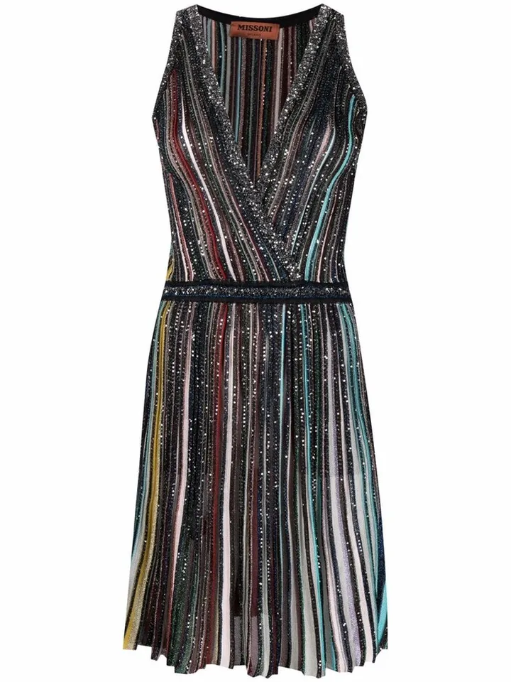 Metallic Crochet-Knit Dress