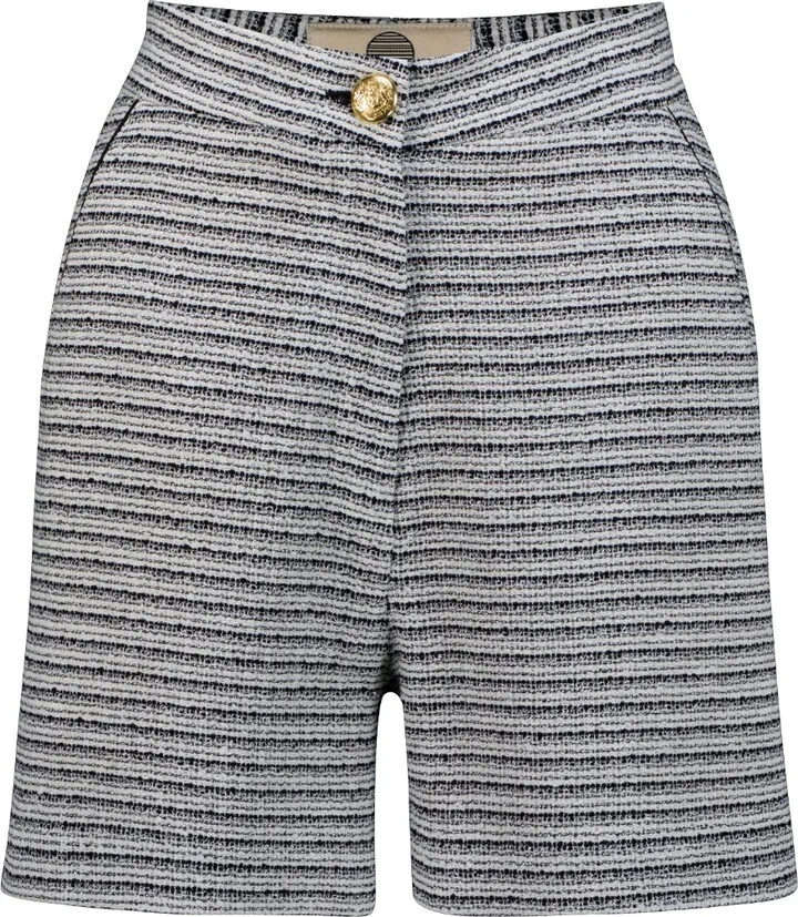 SAVANNA - Butterfly Tweed High-Waisted Shorts