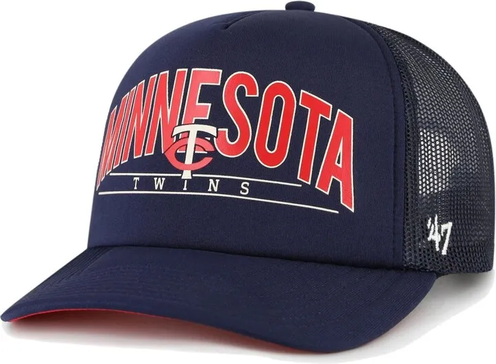 Men's '47 Brand Navy Minnesota Twins Backhaul Foam Trucker Snapback Hat