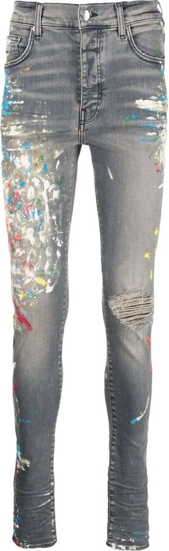 Paint-Splattered Skinny Jeans