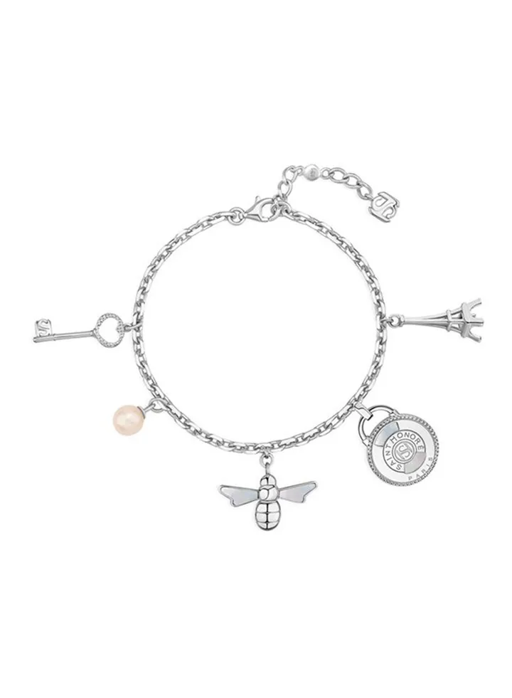 Hanging Charms Freshwater Pearls Bracelet