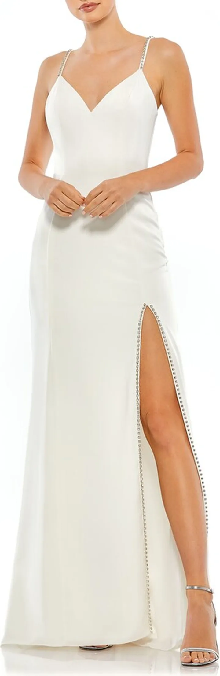 Crystal Embellished Strap Gown