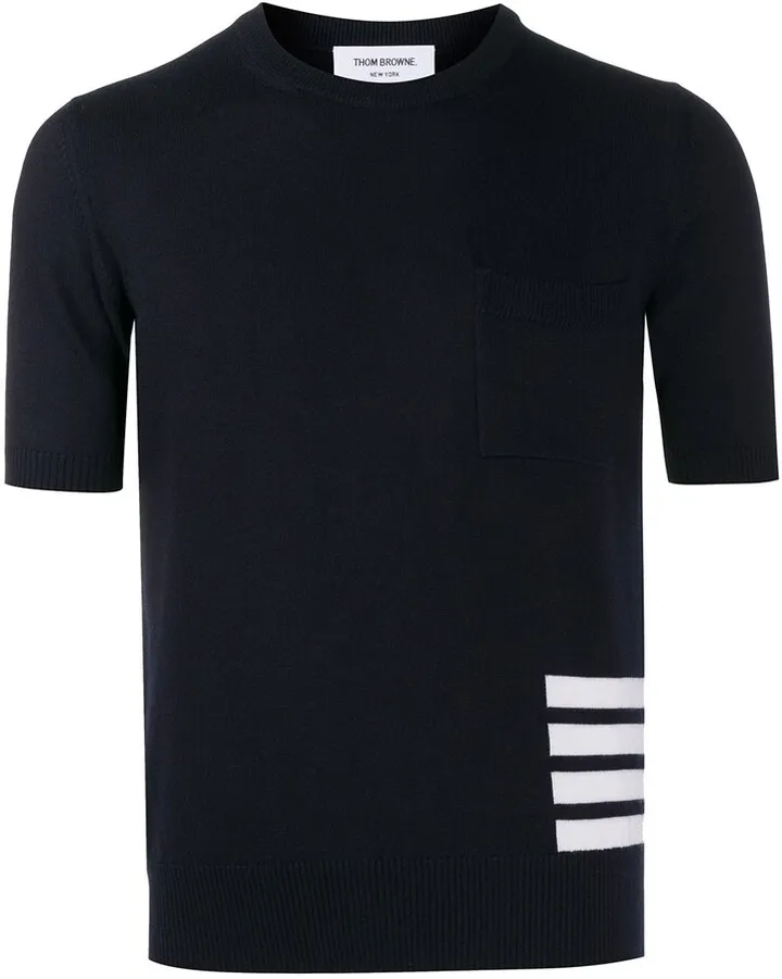 4-Bar stripe knitted T-shirt