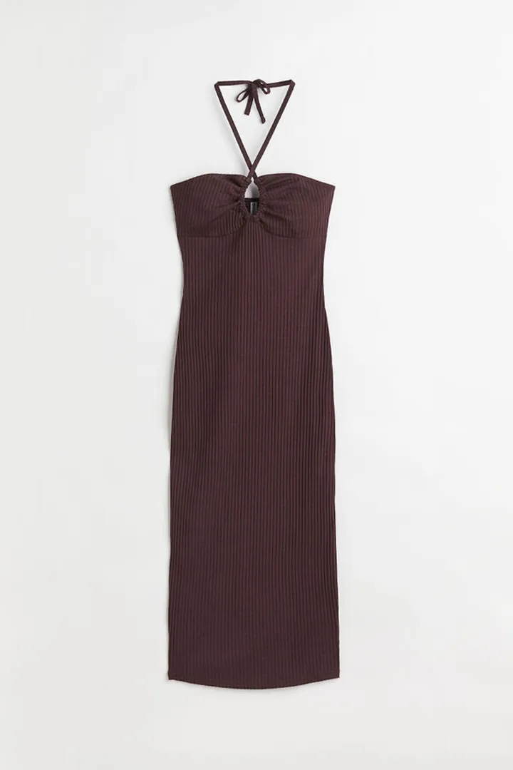 Ribbed Halterneck Dress