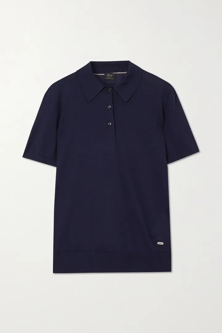 Brioni - Cashmere And Silk-blend Polo Shirt - Blue