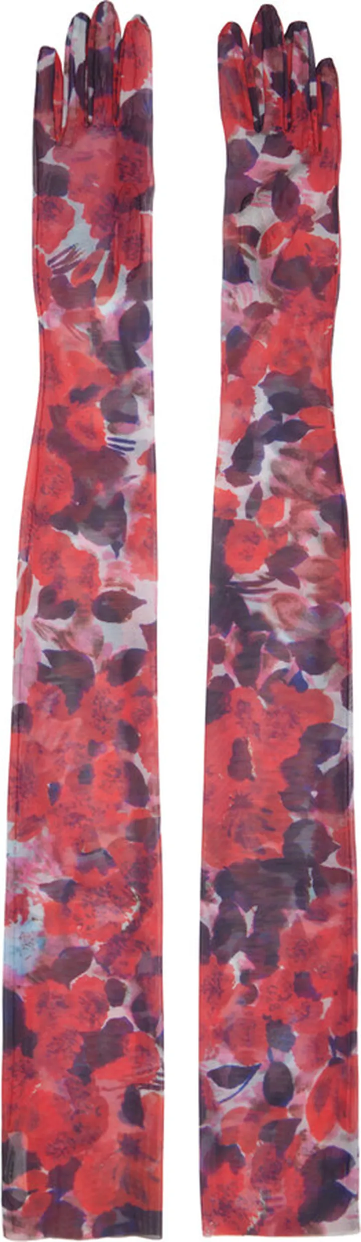 Dries Van Noten Red Printed Gloves