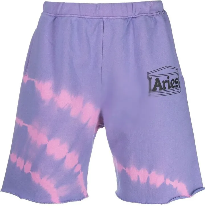 Tie Dye-Print Track Shorts