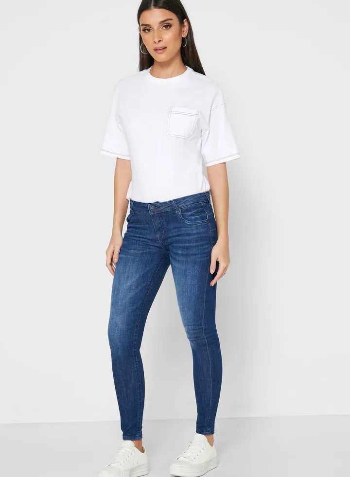 Mid Wash Skinny Jeans