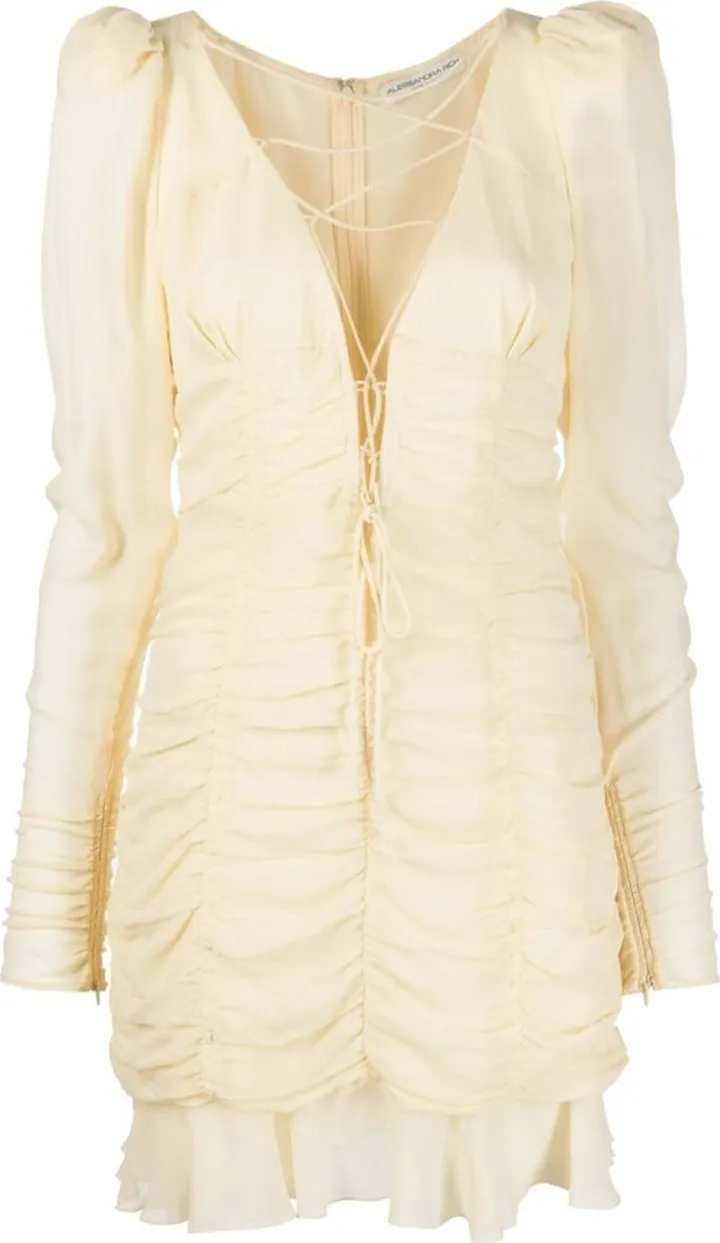 Ruched Silk Minidress