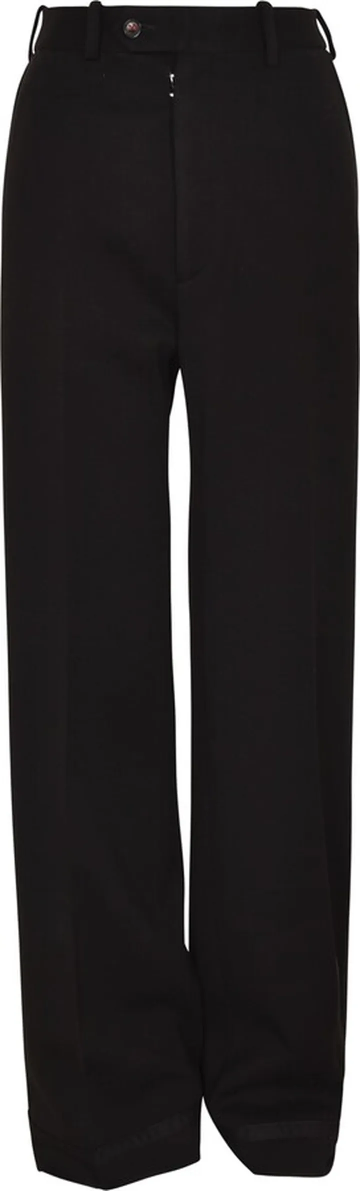 Rear Logo Straight Leg Plain Trousers